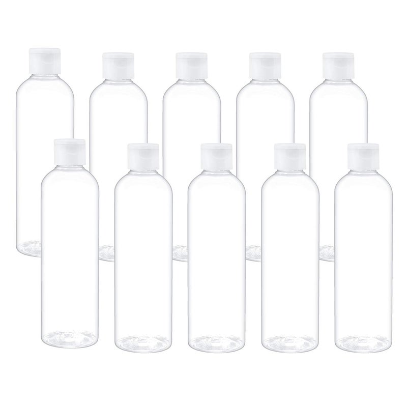 TRENDBOX 8oz/250ml Clear Bottles with Flip Cap Lid BPA-Free Travel Containers For Shampoos,Lotions and Massage Oils - 20 Pack - Image 1